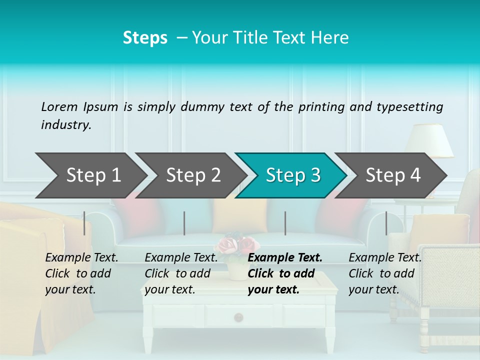 A Living Room With Couches, Chairs And A Coffee Table PowerPoint Template