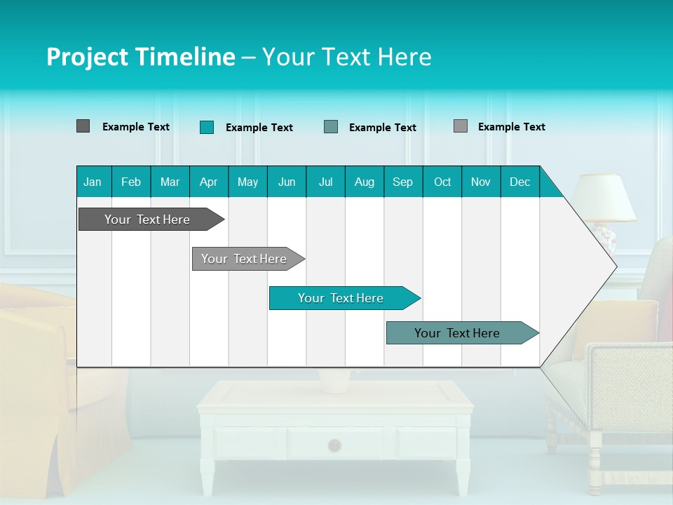 A Living Room With Couches, Chairs And A Coffee Table PowerPoint Template