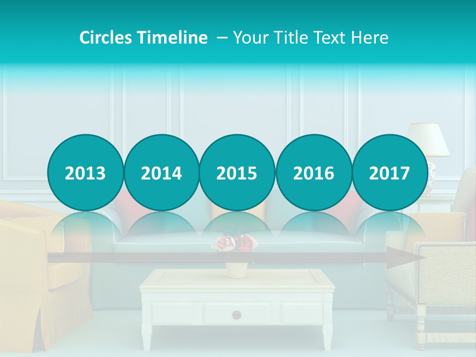 A Living Room With Couches, Chairs And A Coffee Table PowerPoint Template