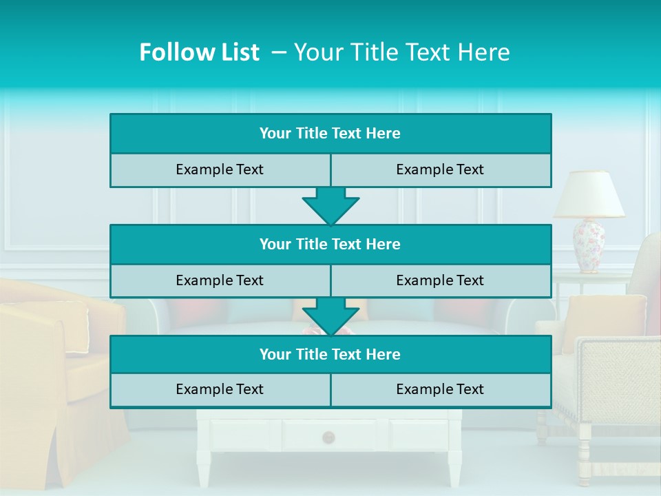 A Living Room With Couches, Chairs And A Coffee Table PowerPoint Template