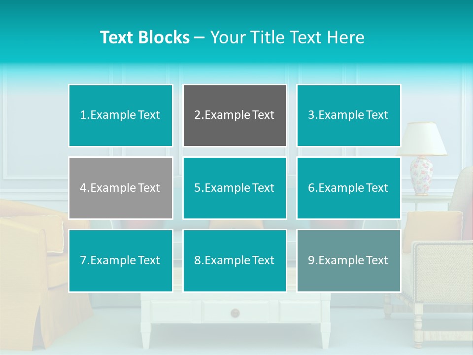 A Living Room With Couches, Chairs And A Coffee Table PowerPoint Template