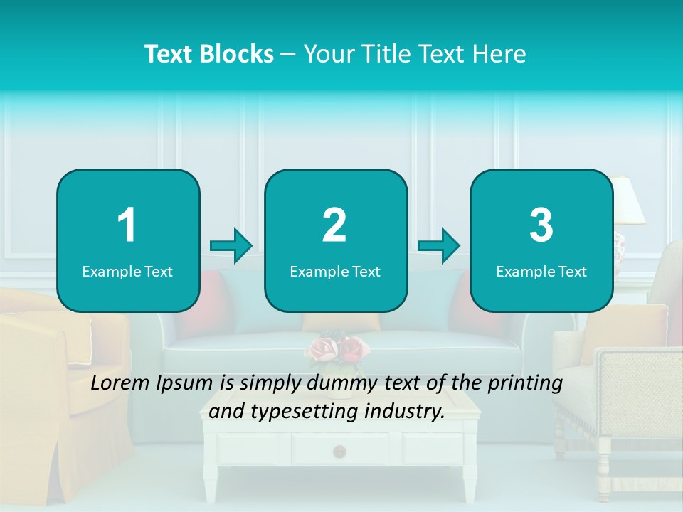 A Living Room With Couches, Chairs And A Coffee Table PowerPoint Template