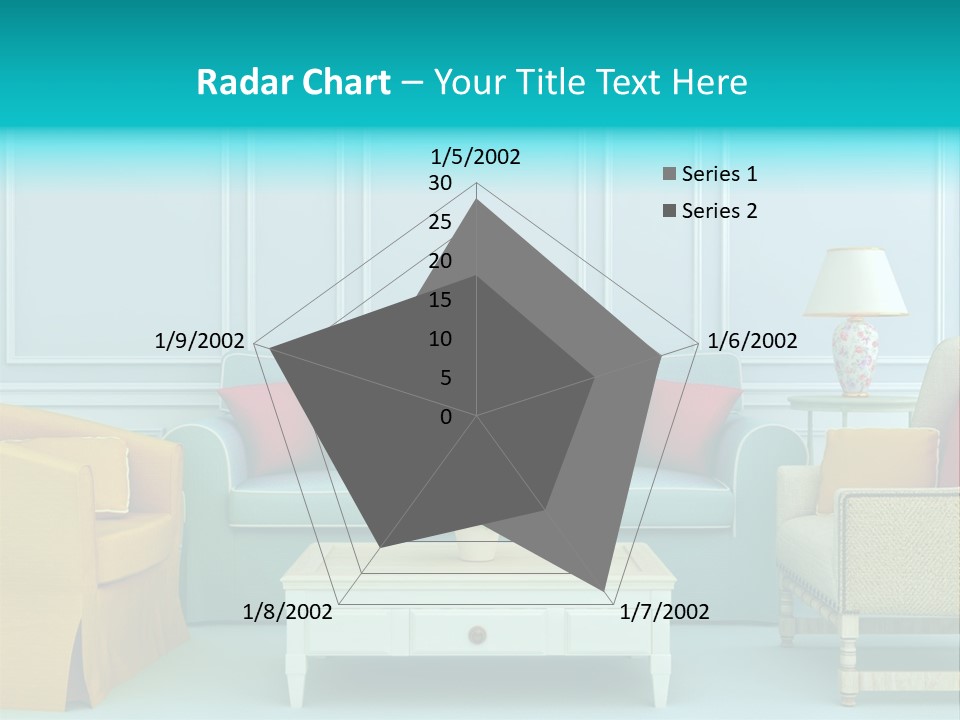 A Living Room With Couches, Chairs And A Coffee Table PowerPoint Template