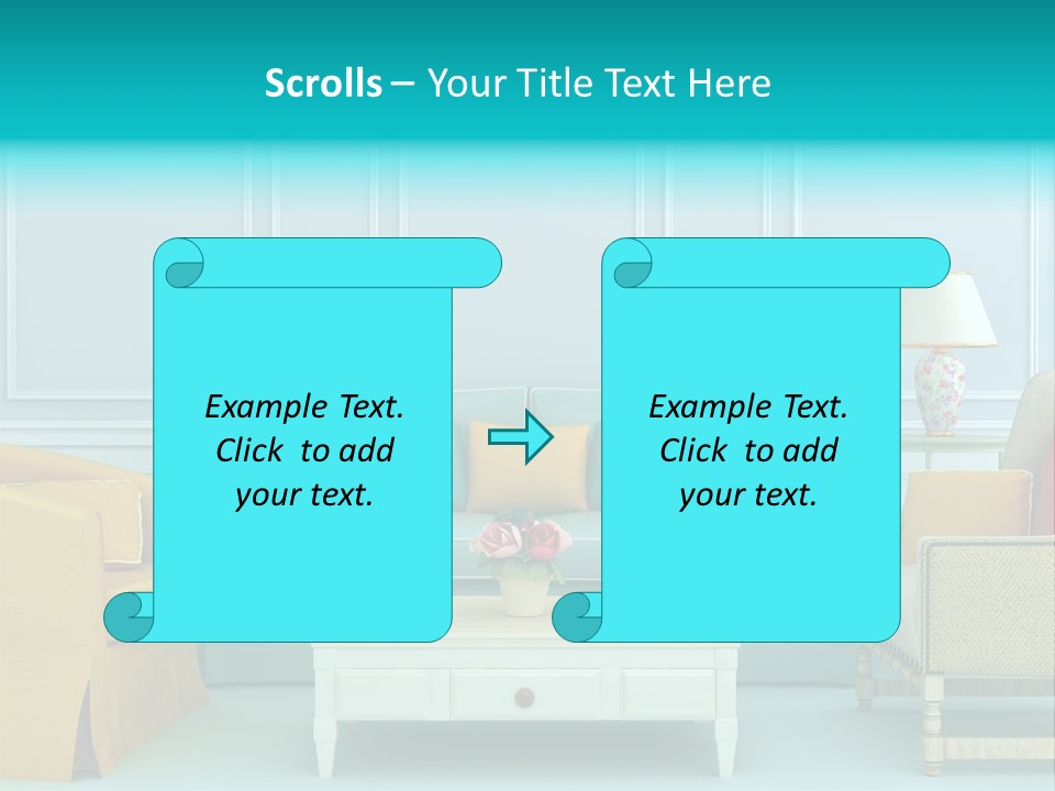 A Living Room With Couches, Chairs And A Coffee Table PowerPoint Template