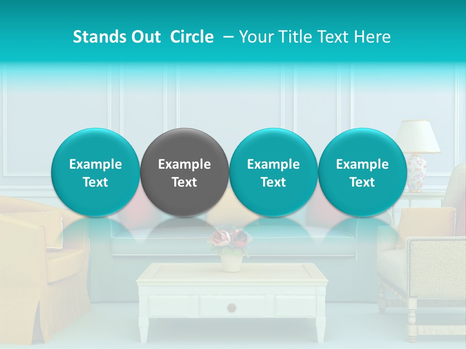 A Living Room With Couches, Chairs And A Coffee Table PowerPoint Template