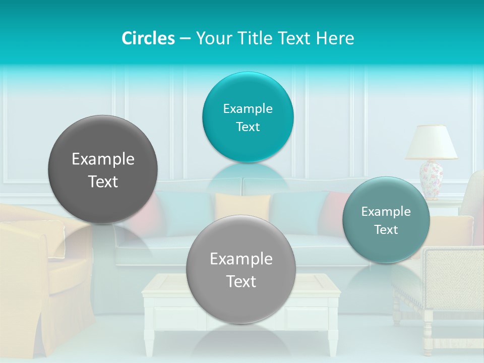 A Living Room With Couches, Chairs And A Coffee Table PowerPoint Template