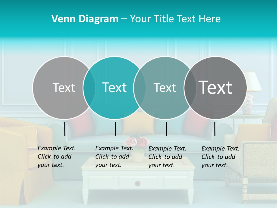 A Living Room With Couches, Chairs And A Coffee Table PowerPoint Template