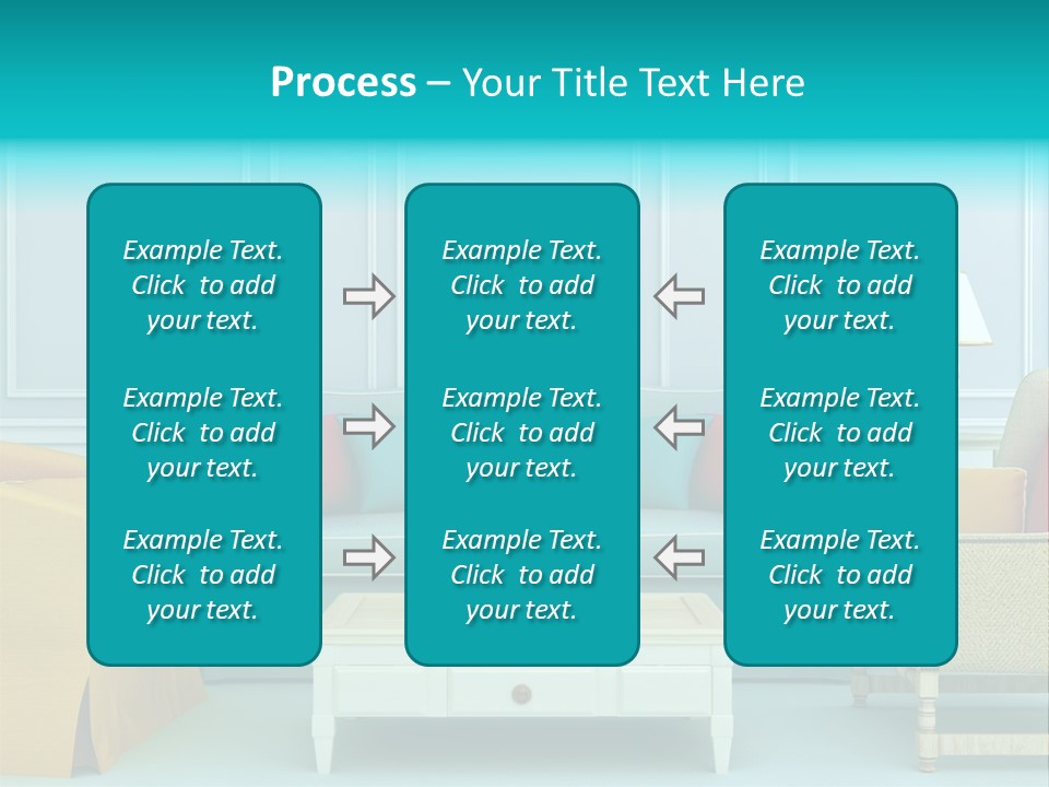 A Living Room With Couches, Chairs And A Coffee Table PowerPoint Template
