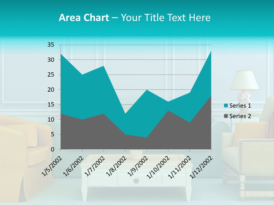A Living Room With Couches, Chairs And A Coffee Table PowerPoint Template