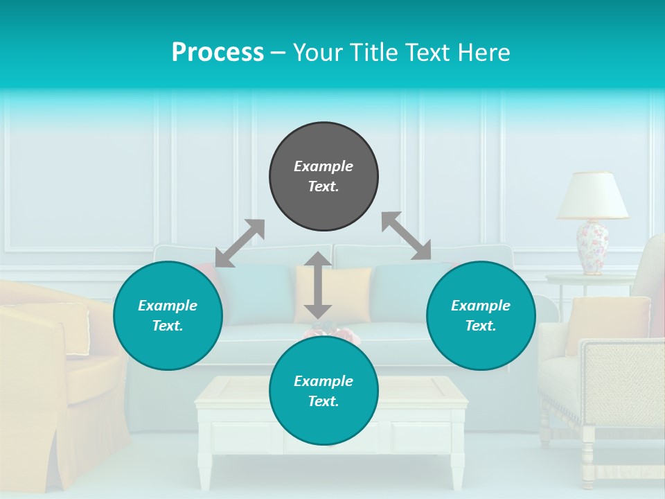 A Living Room With Couches, Chairs And A Coffee Table PowerPoint Template