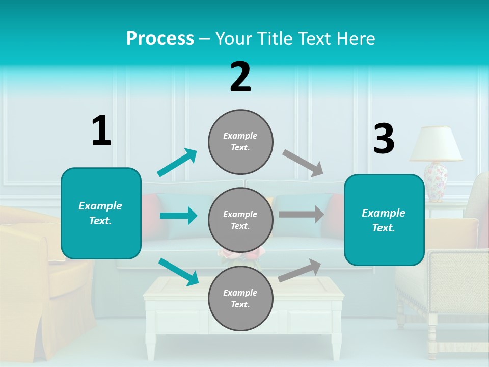 A Living Room With Couches, Chairs And A Coffee Table PowerPoint Template