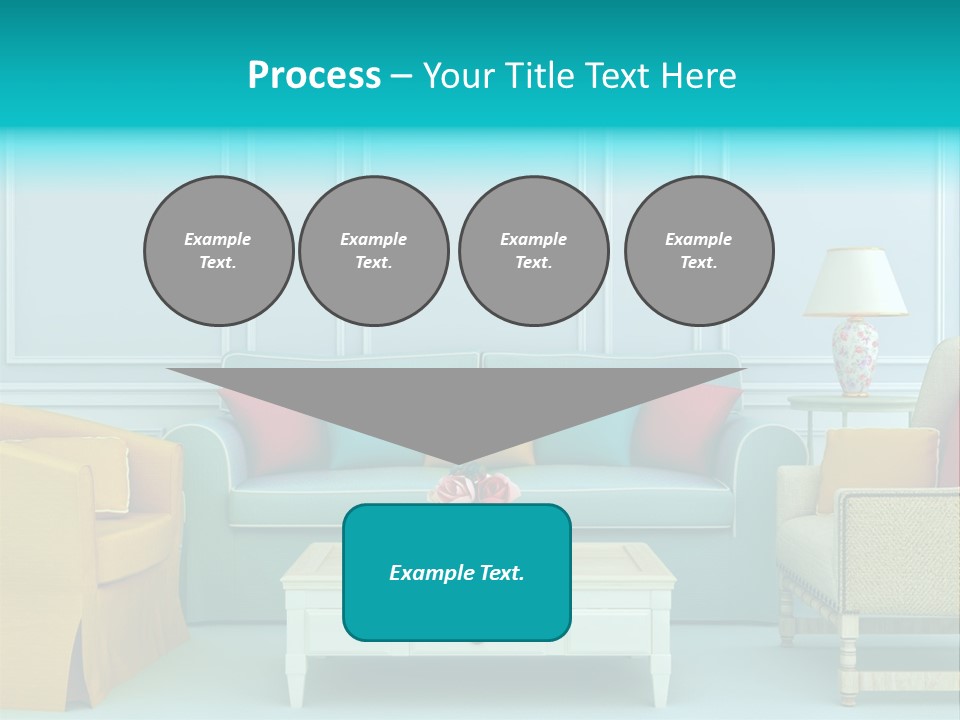 A Living Room With Couches, Chairs And A Coffee Table PowerPoint Template