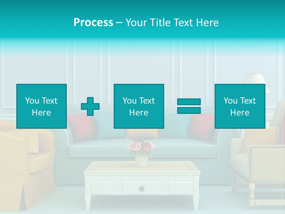 A Living Room With Couches, Chairs And A Coffee Table PowerPoint Template