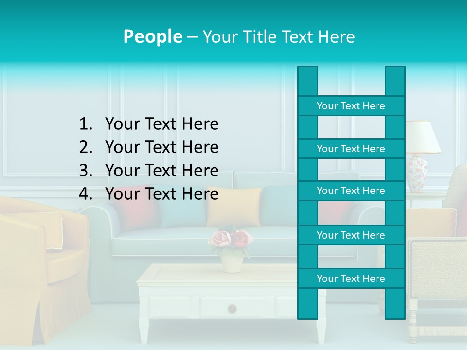 A Living Room With Couches, Chairs And A Coffee Table PowerPoint Template