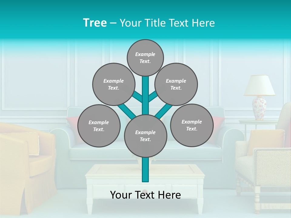 A Living Room With Couches, Chairs And A Coffee Table PowerPoint Template