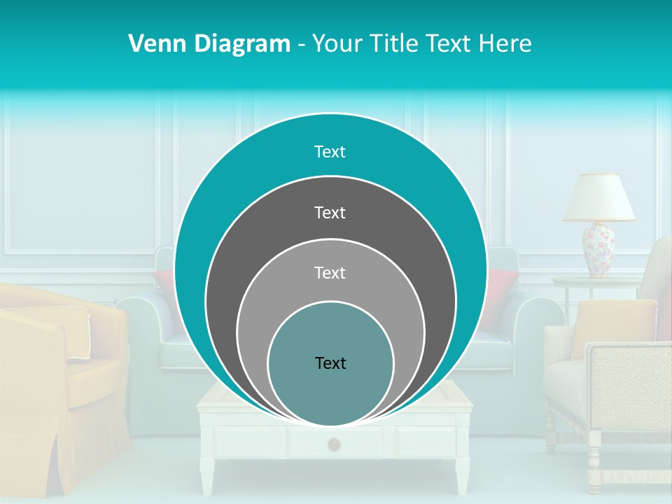 A Living Room With Couches, Chairs And A Coffee Table PowerPoint Template