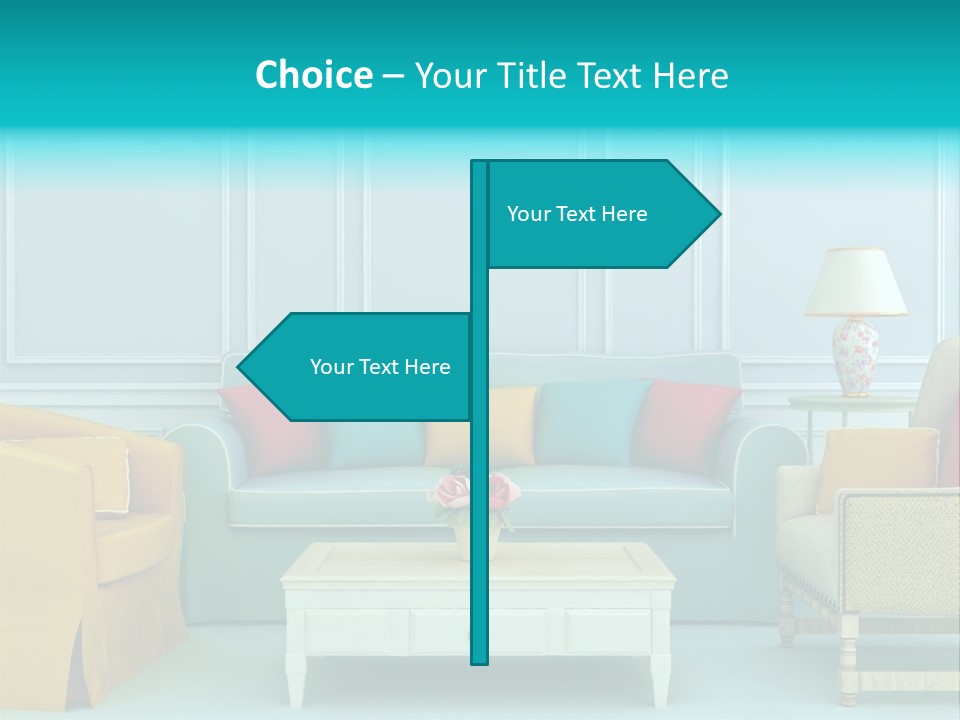 A Living Room With Couches, Chairs And A Coffee Table PowerPoint Template