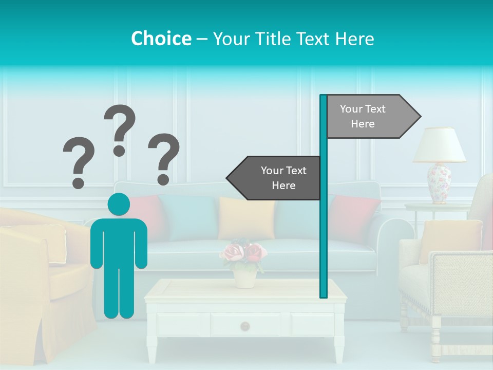 A Living Room With Couches, Chairs And A Coffee Table PowerPoint Template