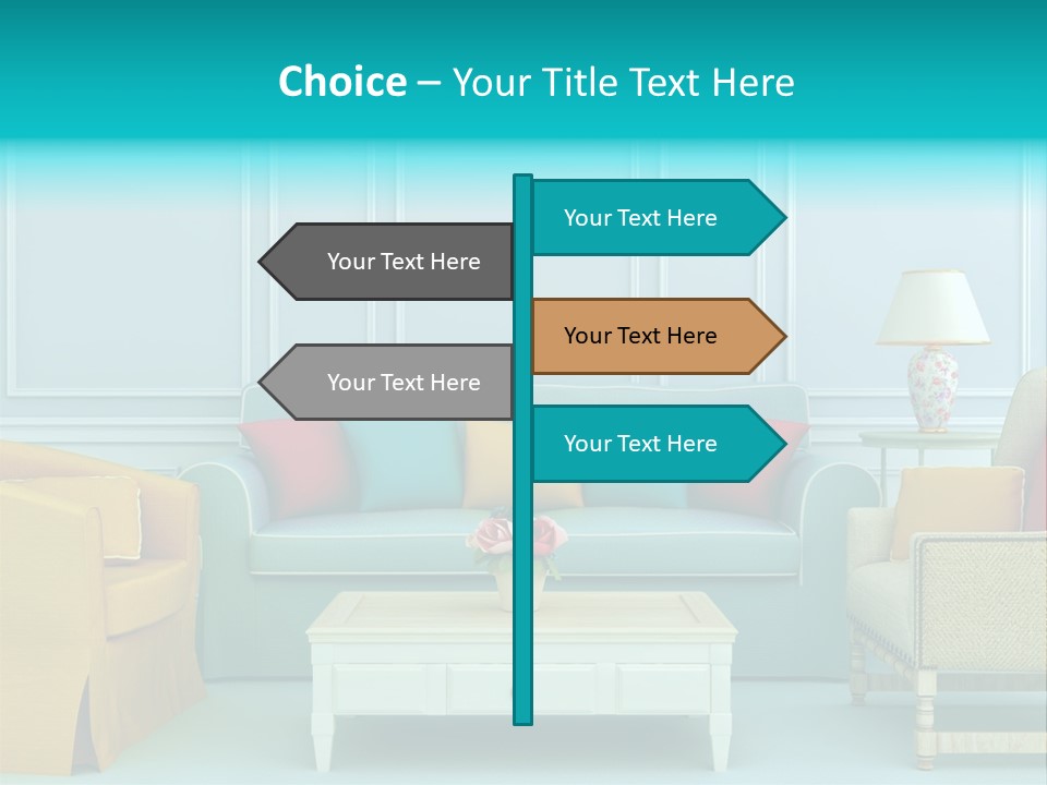 A Living Room With Couches, Chairs And A Coffee Table PowerPoint Template
