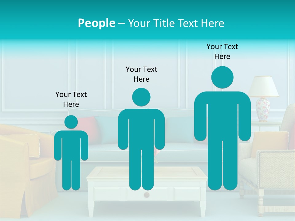 A Living Room With Couches, Chairs And A Coffee Table PowerPoint Template