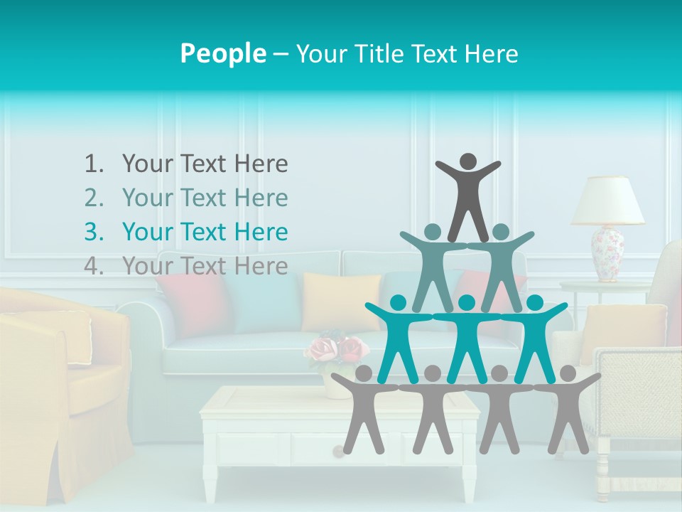 A Living Room With Couches, Chairs And A Coffee Table PowerPoint Template