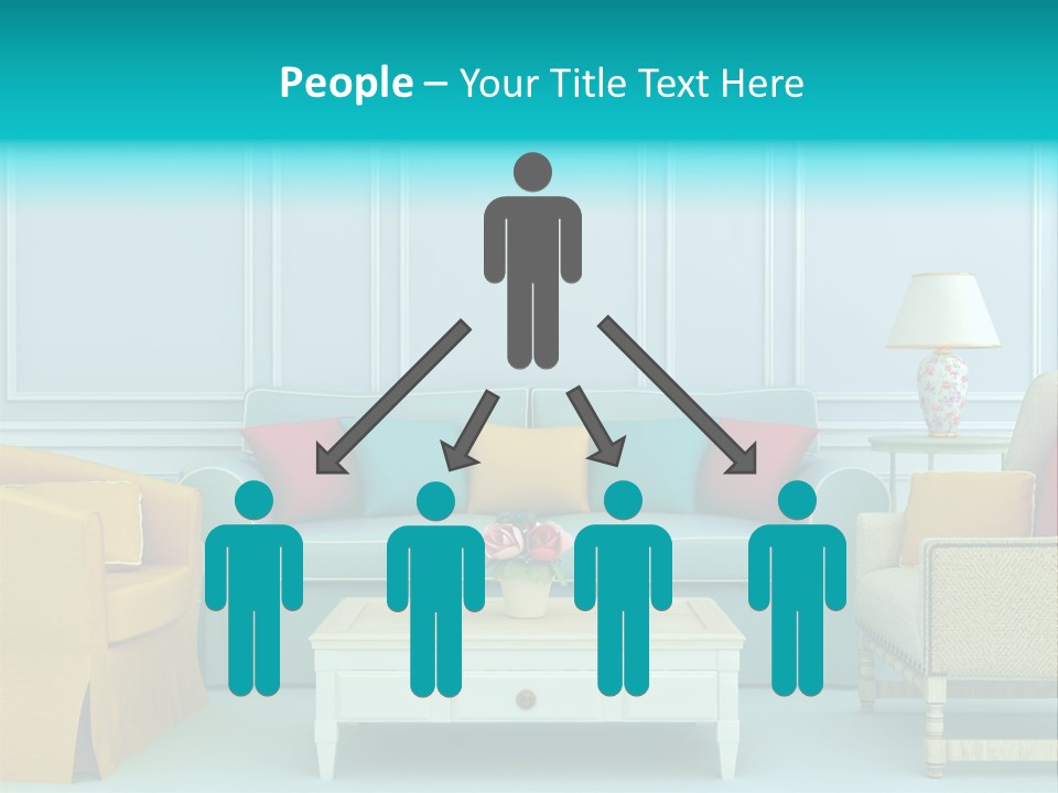 A Living Room With Couches, Chairs And A Coffee Table PowerPoint Template