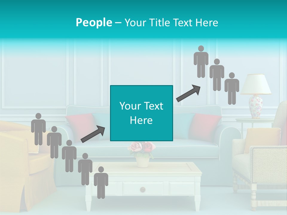 A Living Room With Couches, Chairs And A Coffee Table PowerPoint Template