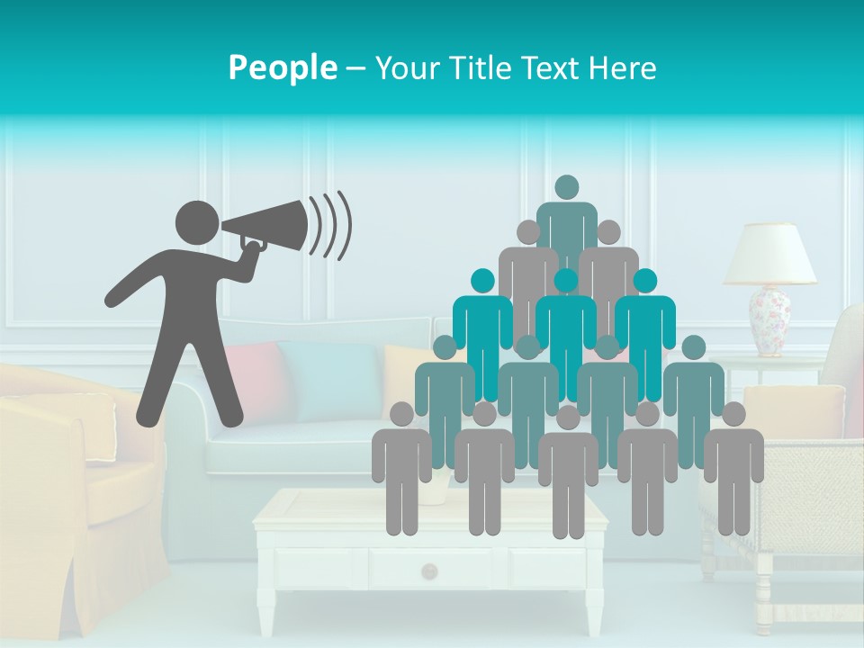 A Living Room With Couches, Chairs And A Coffee Table PowerPoint Template