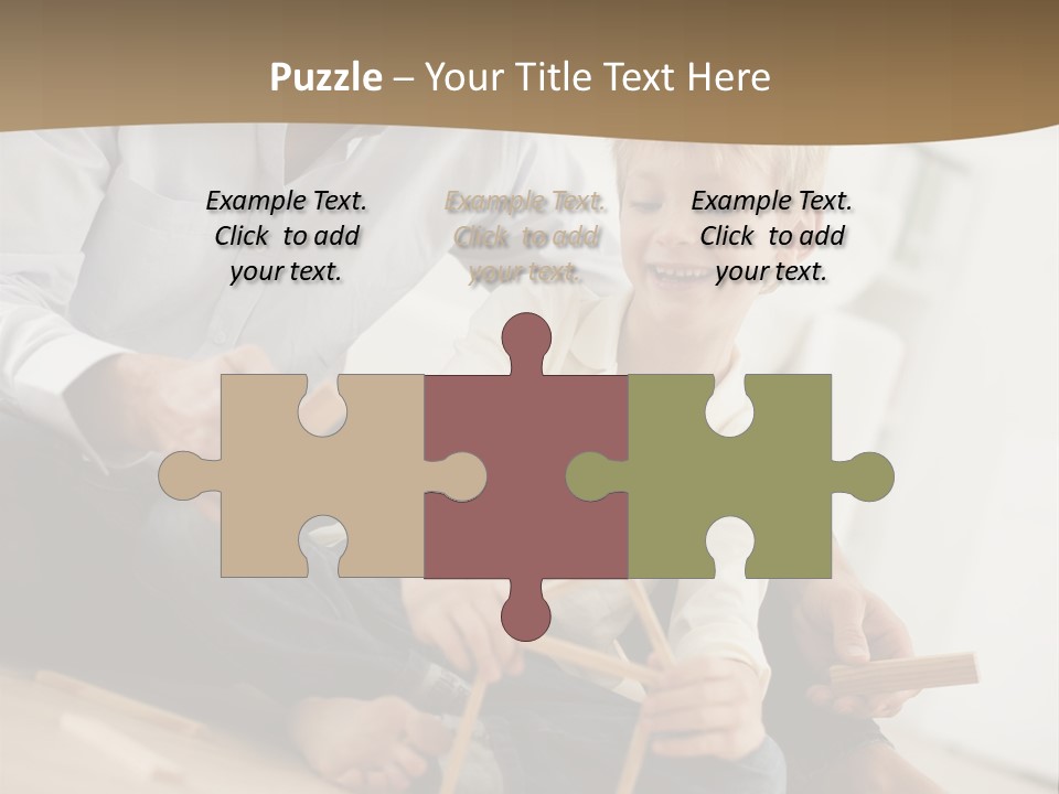 A Man And A Child Playing With Wooden Toys PowerPoint Template