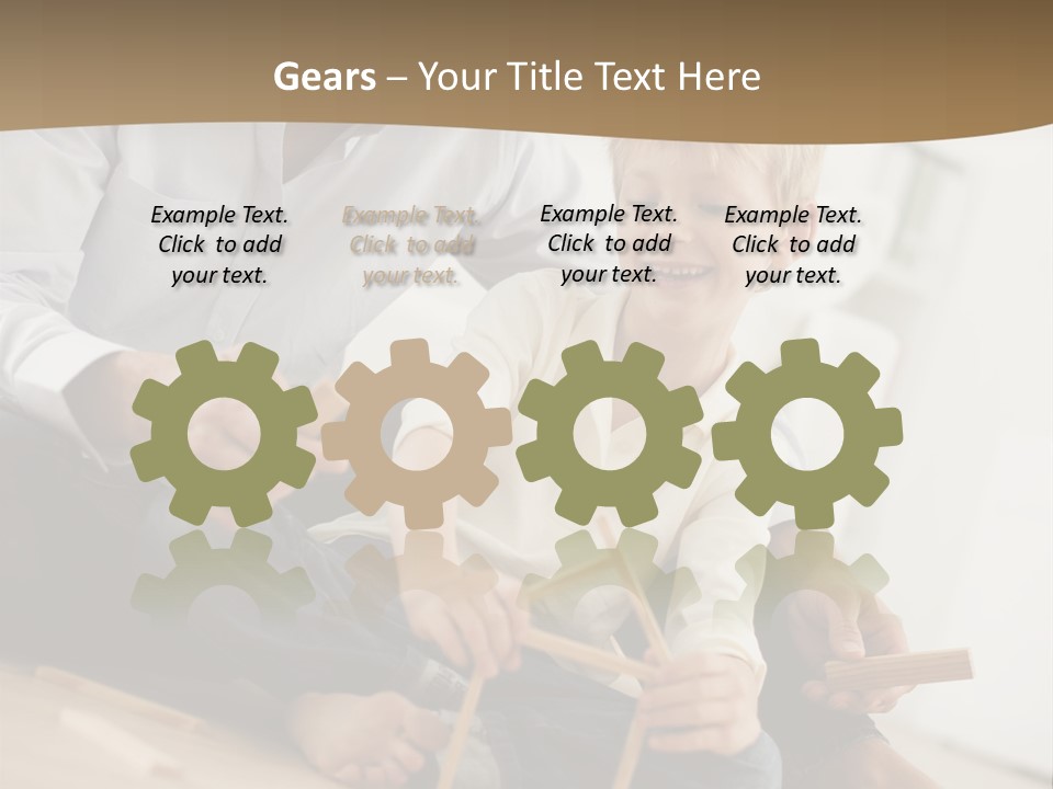 A Man And A Child Playing With Wooden Toys PowerPoint Template