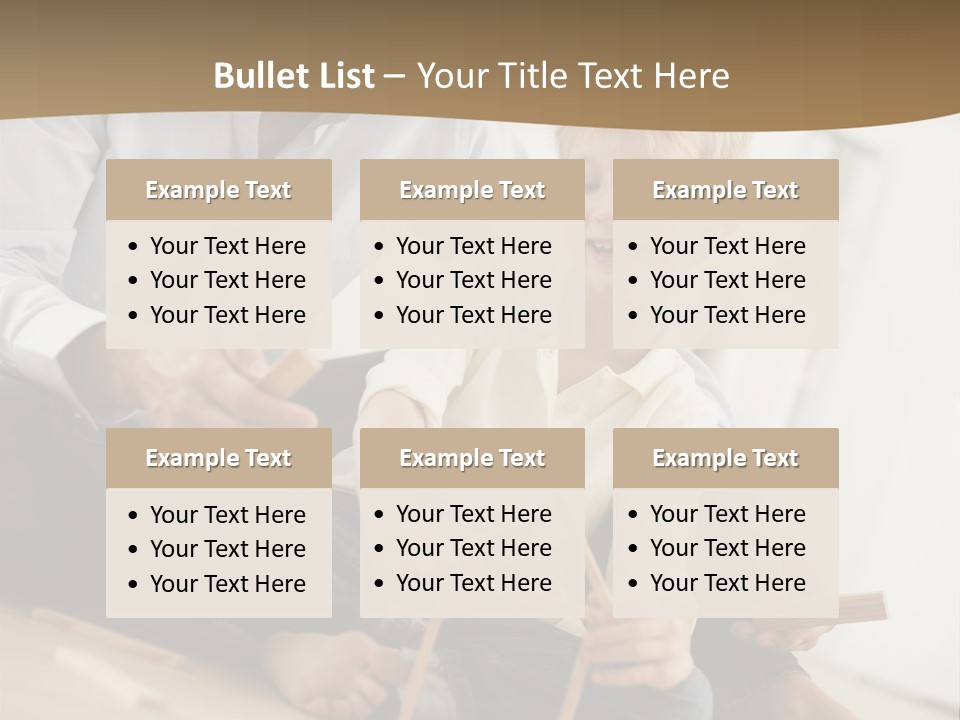 A Man And A Child Playing With Wooden Toys PowerPoint Template