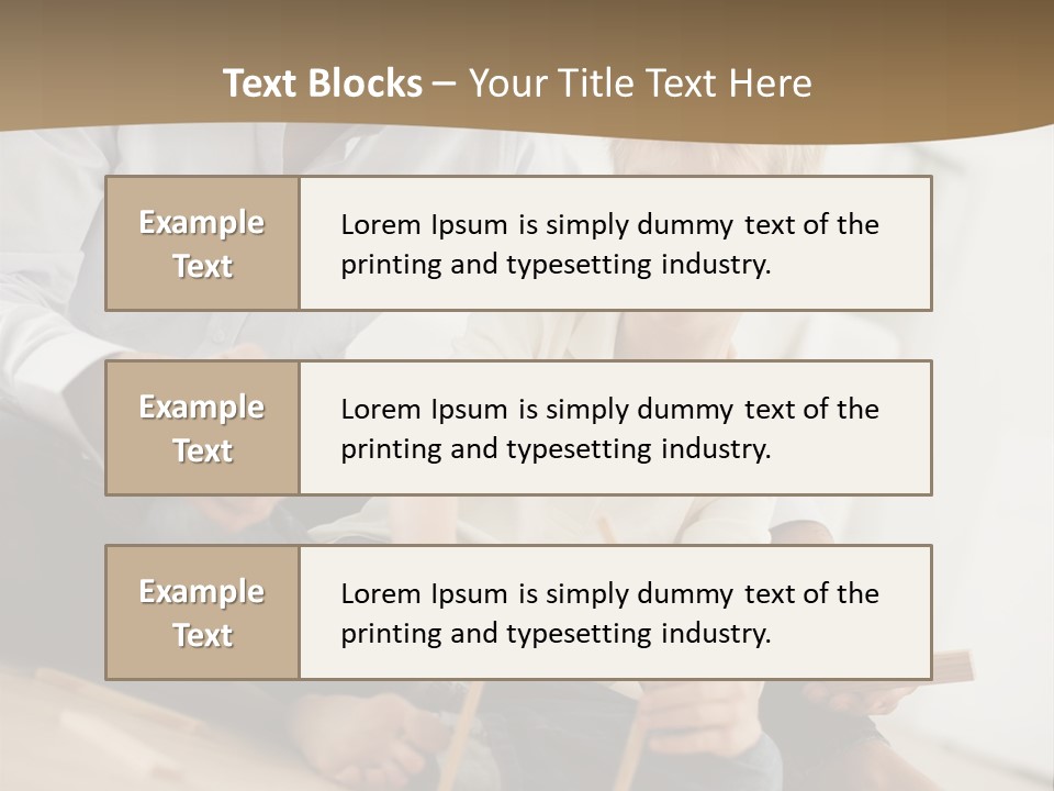 A Man And A Child Playing With Wooden Toys PowerPoint Template