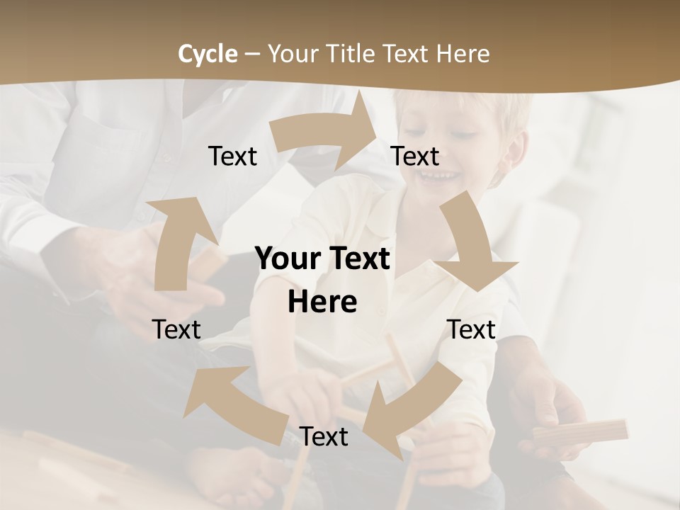 A Man And A Child Playing With Wooden Toys PowerPoint Template