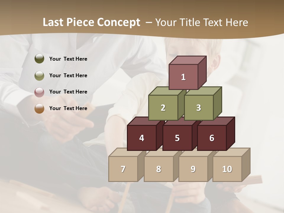 A Man And A Child Playing With Wooden Toys PowerPoint Template