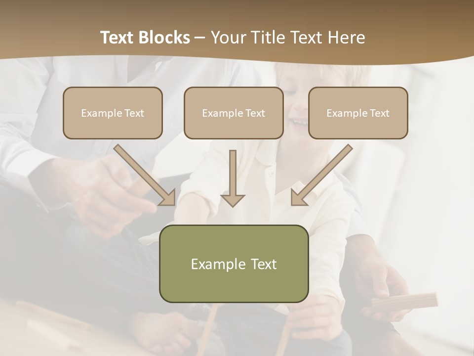A Man And A Child Playing With Wooden Toys PowerPoint Template