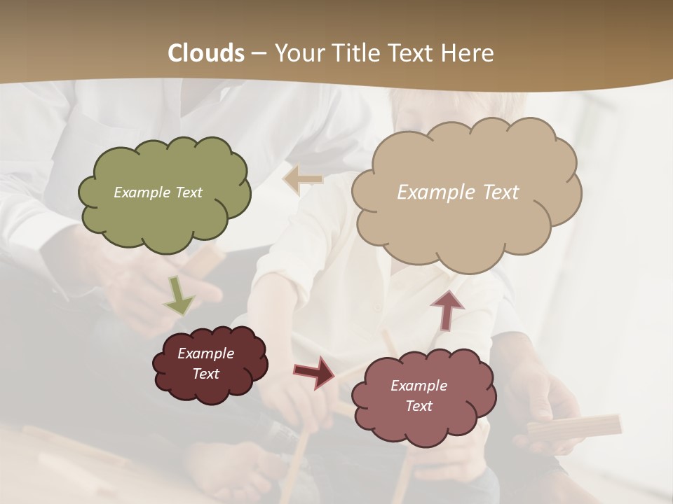 A Man And A Child Playing With Wooden Toys PowerPoint Template