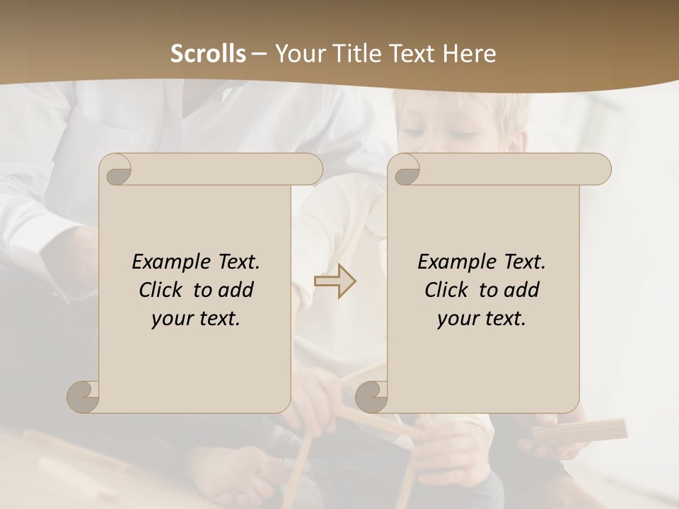 A Man And A Child Playing With Wooden Toys PowerPoint Template