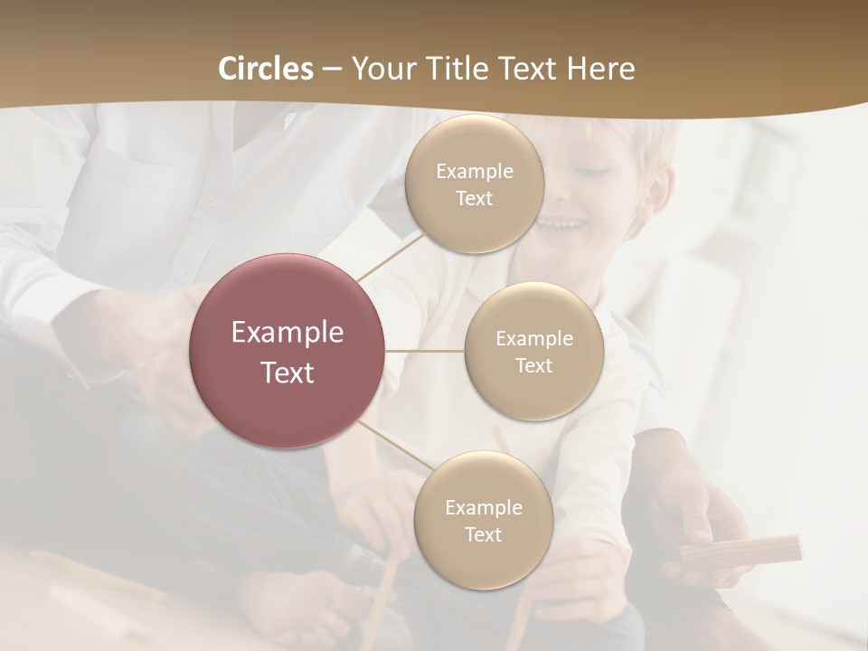 A Man And A Child Playing With Wooden Toys PowerPoint Template