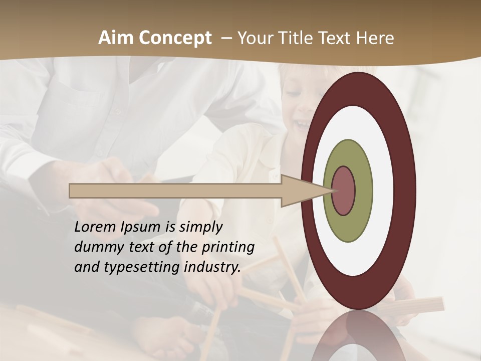 A Man And A Child Playing With Wooden Toys PowerPoint Template