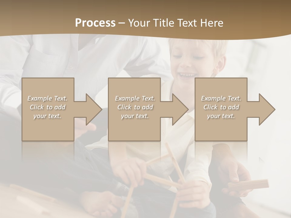 A Man And A Child Playing With Wooden Toys PowerPoint Template