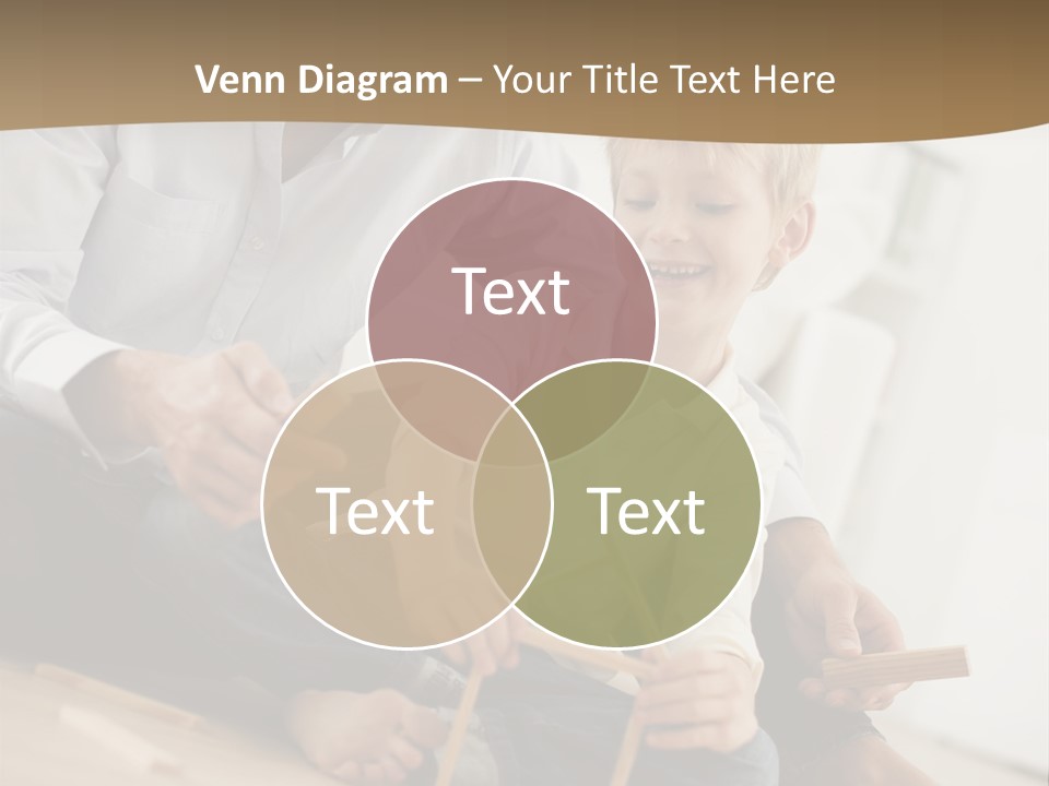 A Man And A Child Playing With Wooden Toys PowerPoint Template