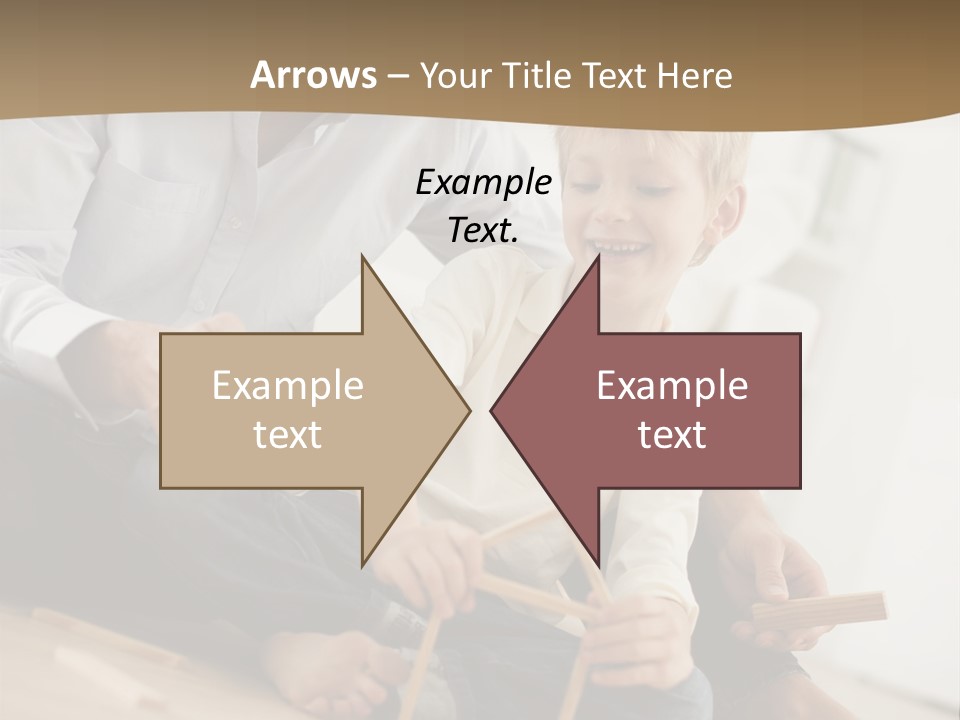 A Man And A Child Playing With Wooden Toys PowerPoint Template