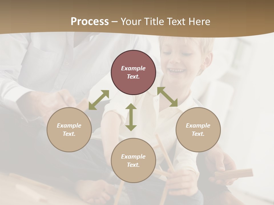 A Man And A Child Playing With Wooden Toys PowerPoint Template