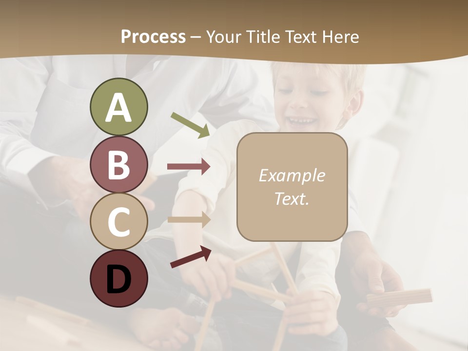 A Man And A Child Playing With Wooden Toys PowerPoint Template