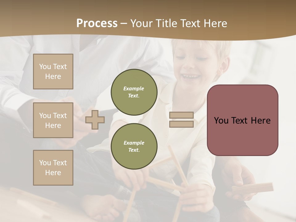 A Man And A Child Playing With Wooden Toys PowerPoint Template