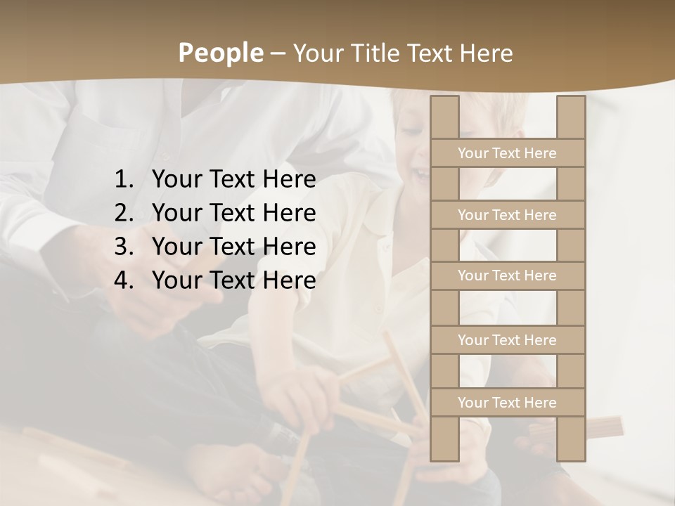 A Man And A Child Playing With Wooden Toys PowerPoint Template