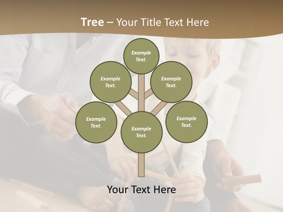 A Man And A Child Playing With Wooden Toys PowerPoint Template