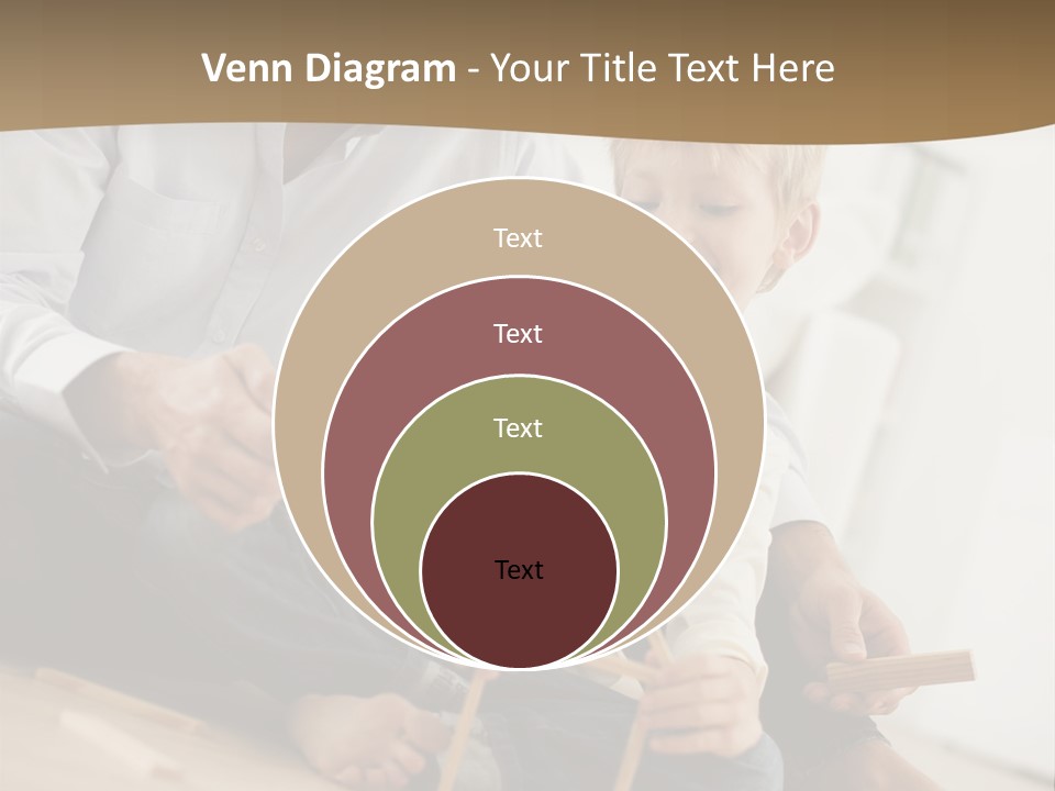 A Man And A Child Playing With Wooden Toys PowerPoint Template