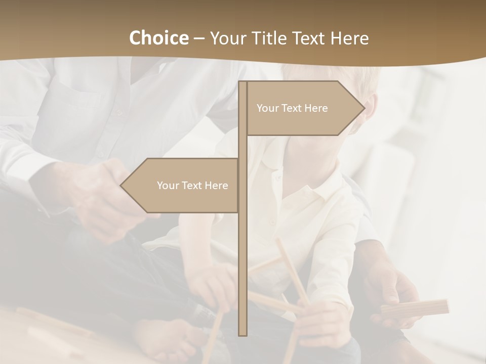 A Man And A Child Playing With Wooden Toys PowerPoint Template