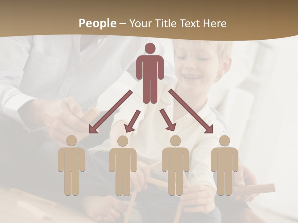 A Man And A Child Playing With Wooden Toys PowerPoint Template